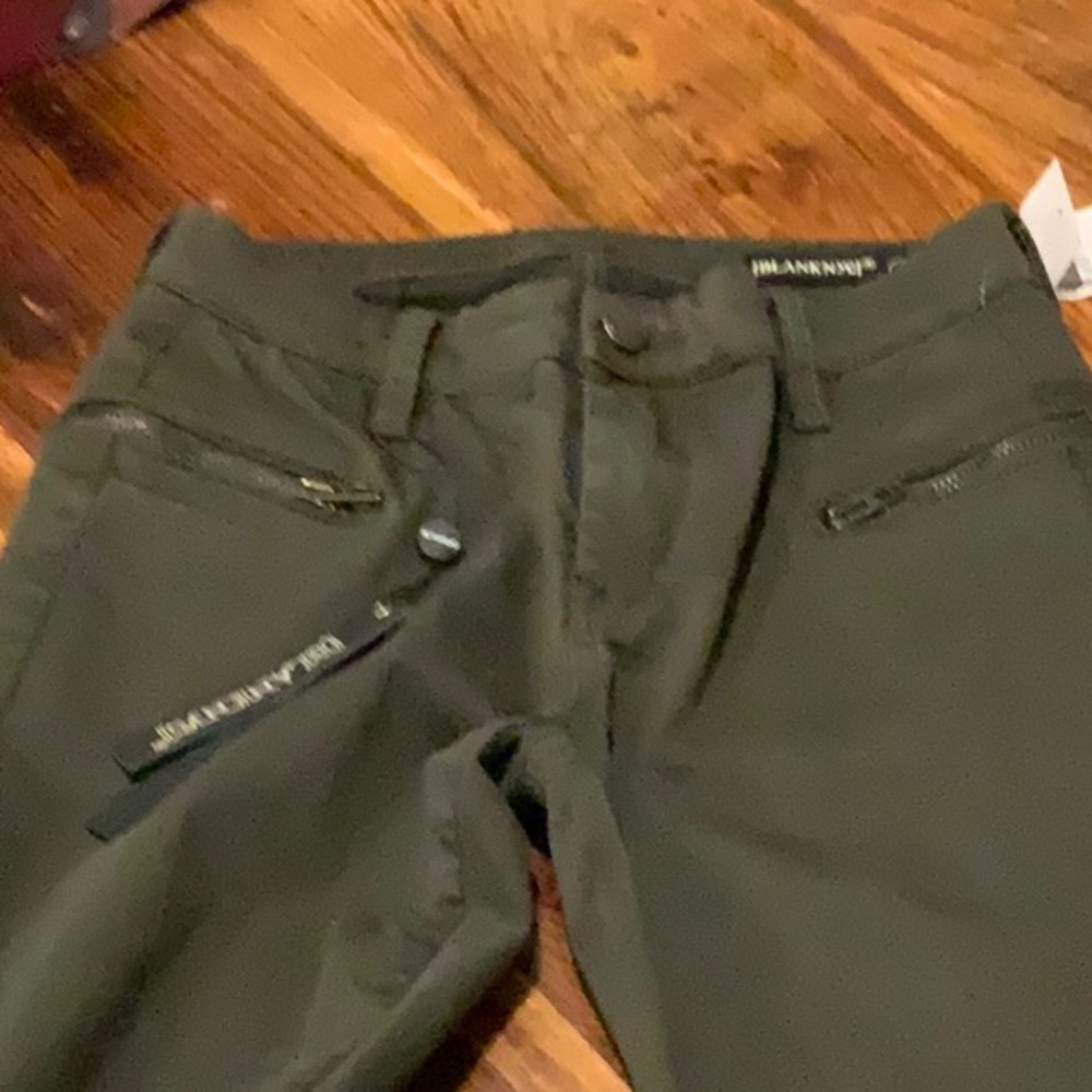 BlankNYC olive green skinny pants with ankle zipper